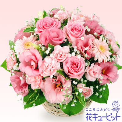 花キューピット(ピンクの花)