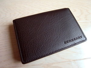 バーバリー★BURBERRY ★高級レザー名刺入れ★　　濃茶 5605-54 箱付き