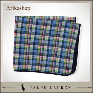 ■ギフト可◆ラルフローレン　プラッド　コットンブランケット ベビー　男の子★PLAID COTTON BLANKET ★Rarph lauren Baby Layette Boy【ブルーマルチプラッド/Blue Multi Plaid】【出産祝い】