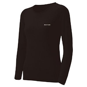 (モンベル)mont-bell スーパーメリノウール M.W.ラウンドネックシャツ Women's 1107574 BK ブラック L